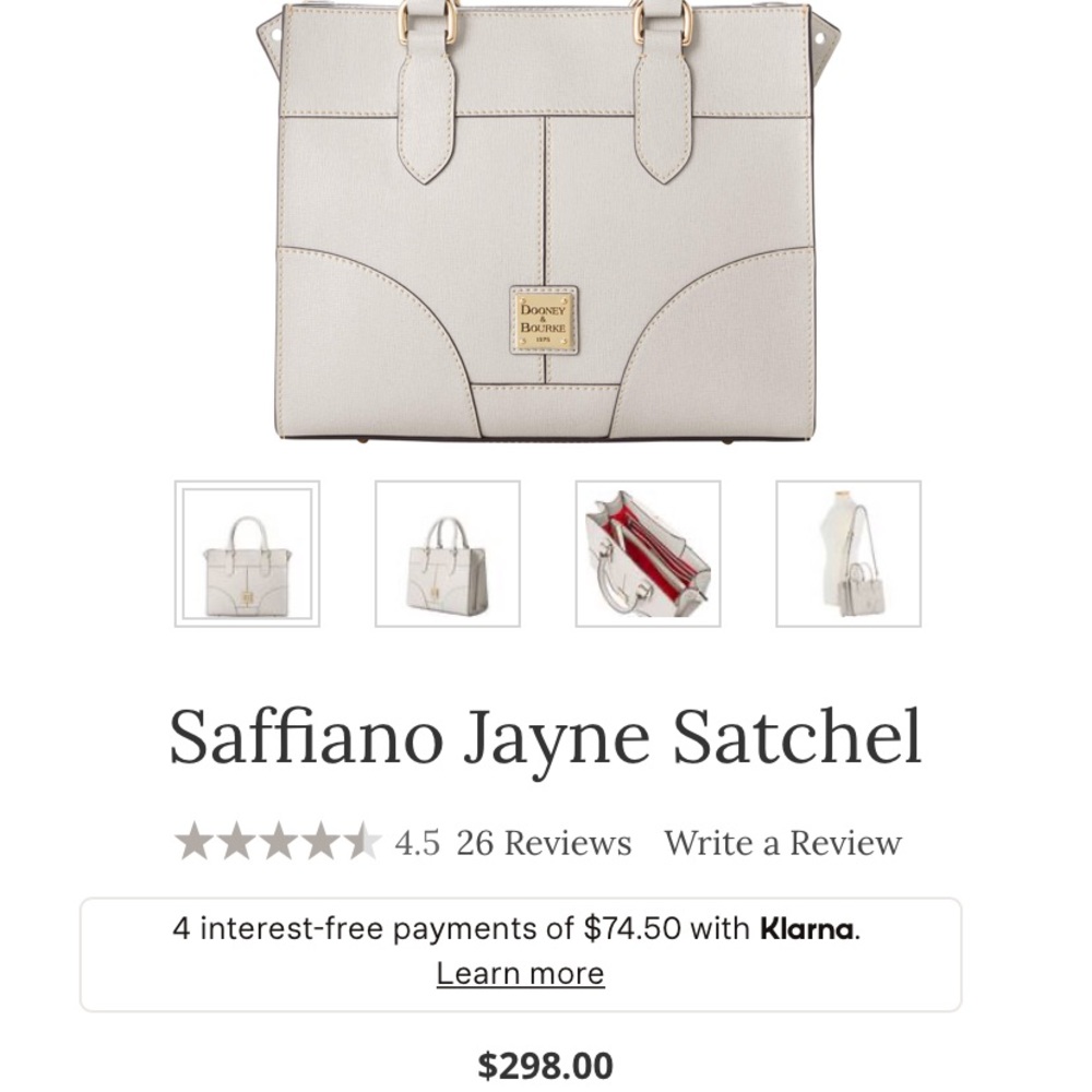 Dooney & Bourke Jayne Satchel Dark Grey- NWT